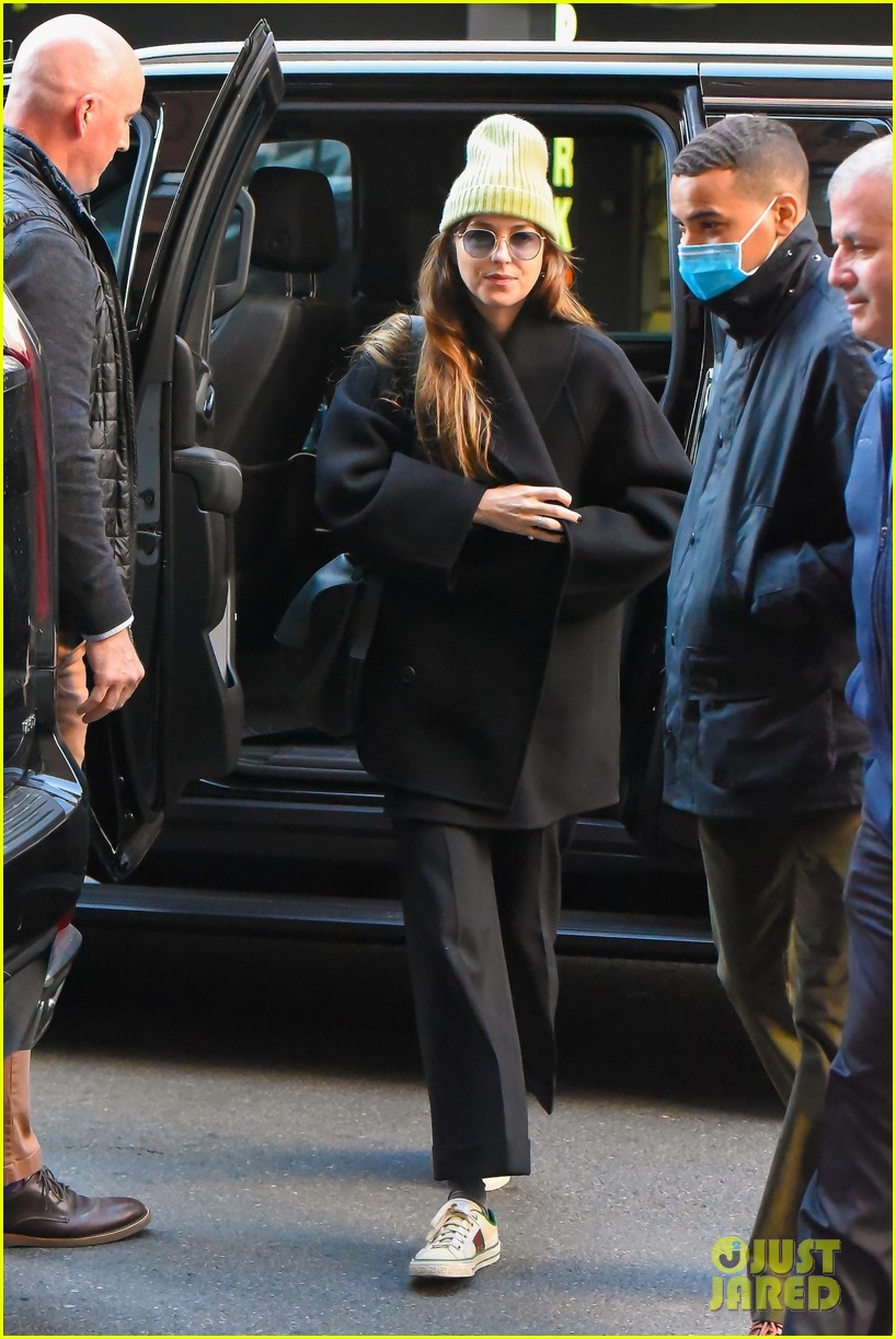 Dakota Johnson Sports a Green Beanie During a Day Out in NYC