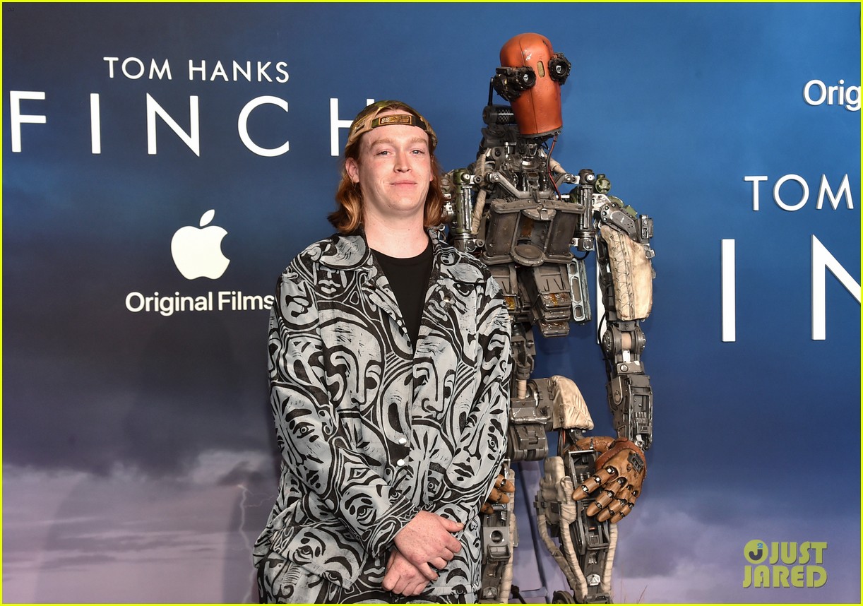 Tom Hanks Sneaks Up On Co-Star Caleb Landry Jones at 'Finch' Premiere