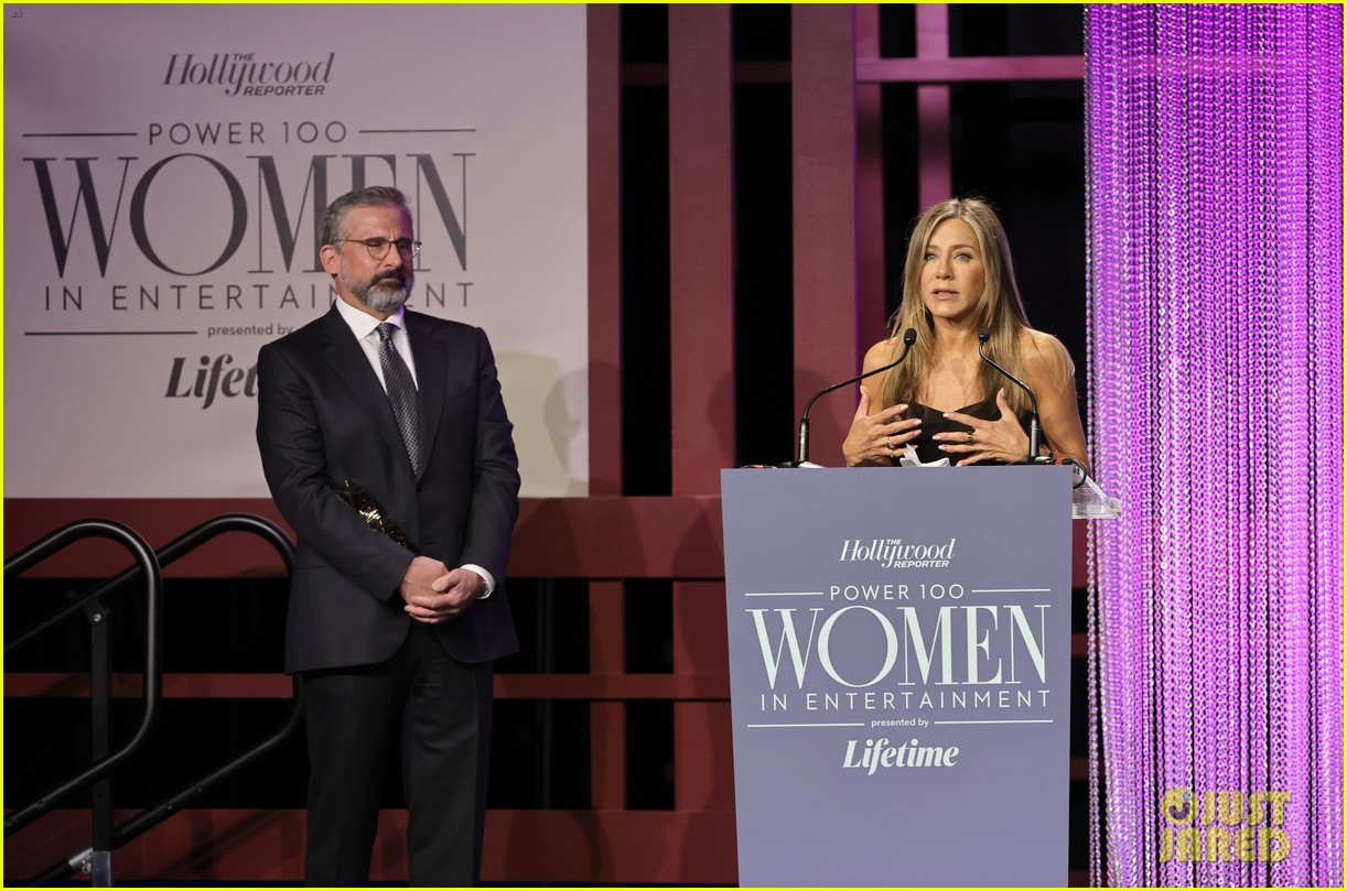 Jennifer Aniston Accepts the Sherry Lansing Leadership Award at THR's Power 100 Women Event
