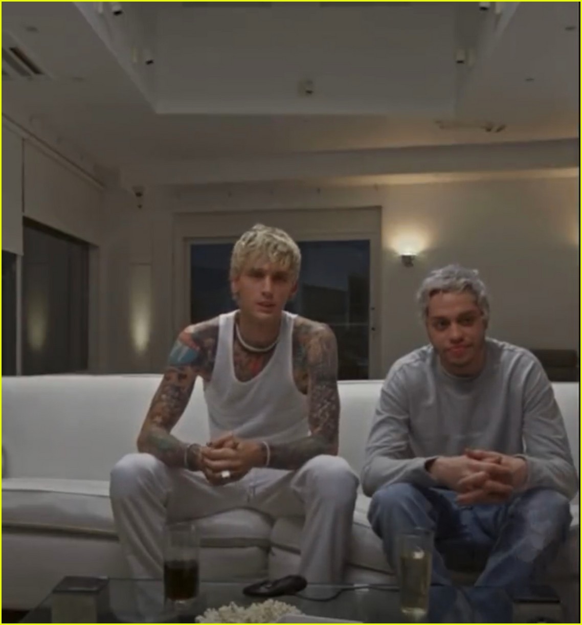 Pete Davidson & Machine Gun Kelly Dropped Their Pants to Flaunt Their Calvins During Instagram Live Stream