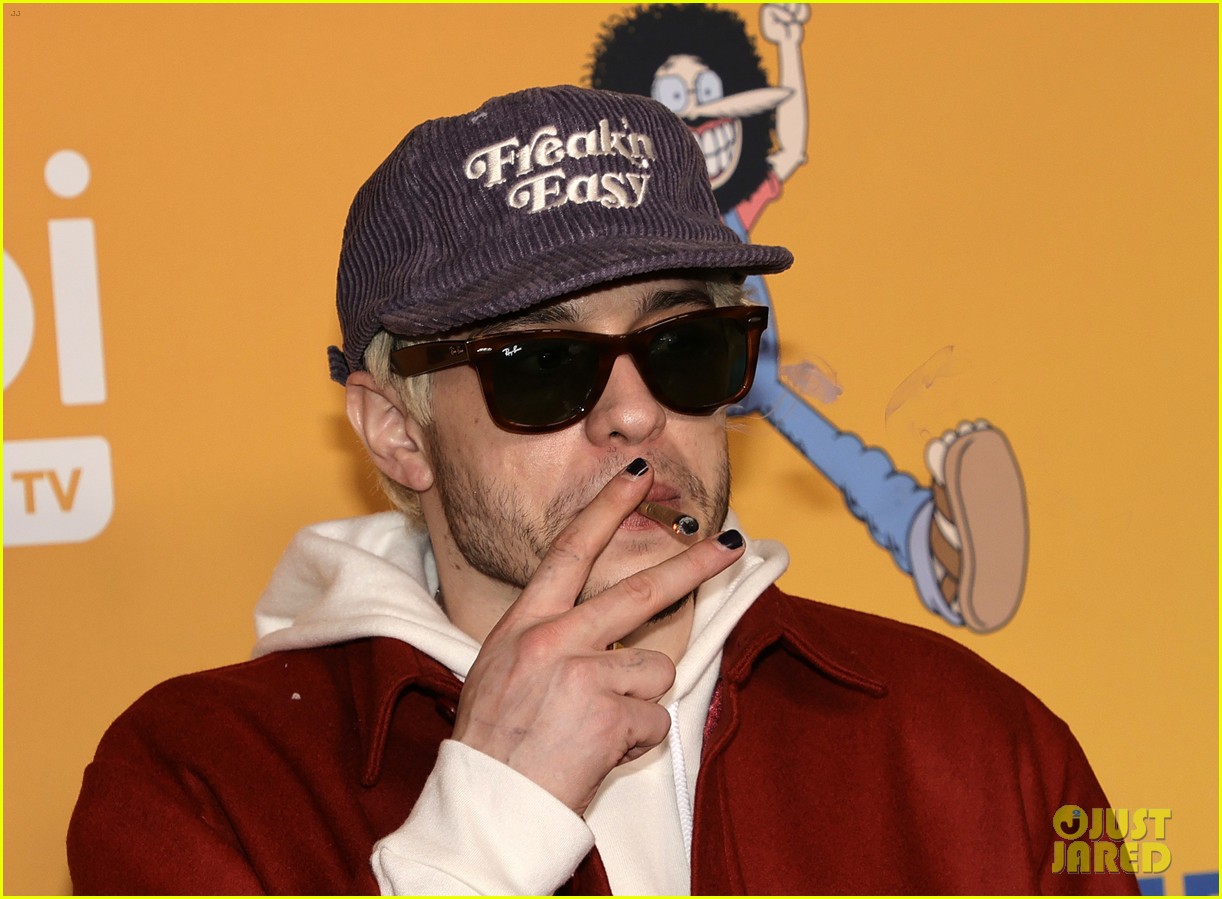 Pete Davidson Smokes Weed at the Premiere of 'The Freak Brothers' in L.A.