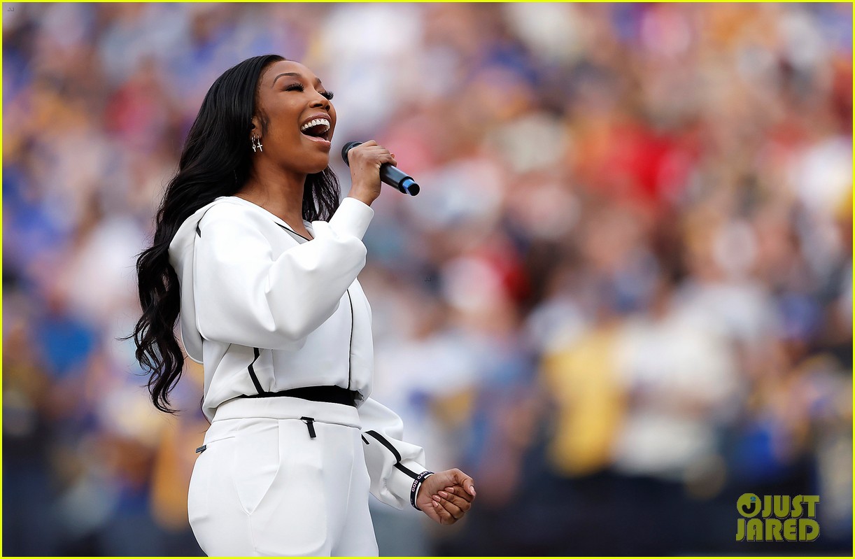 Brandy Channels Whitney Houston While Performing National Anthem at NFC Championship 2022