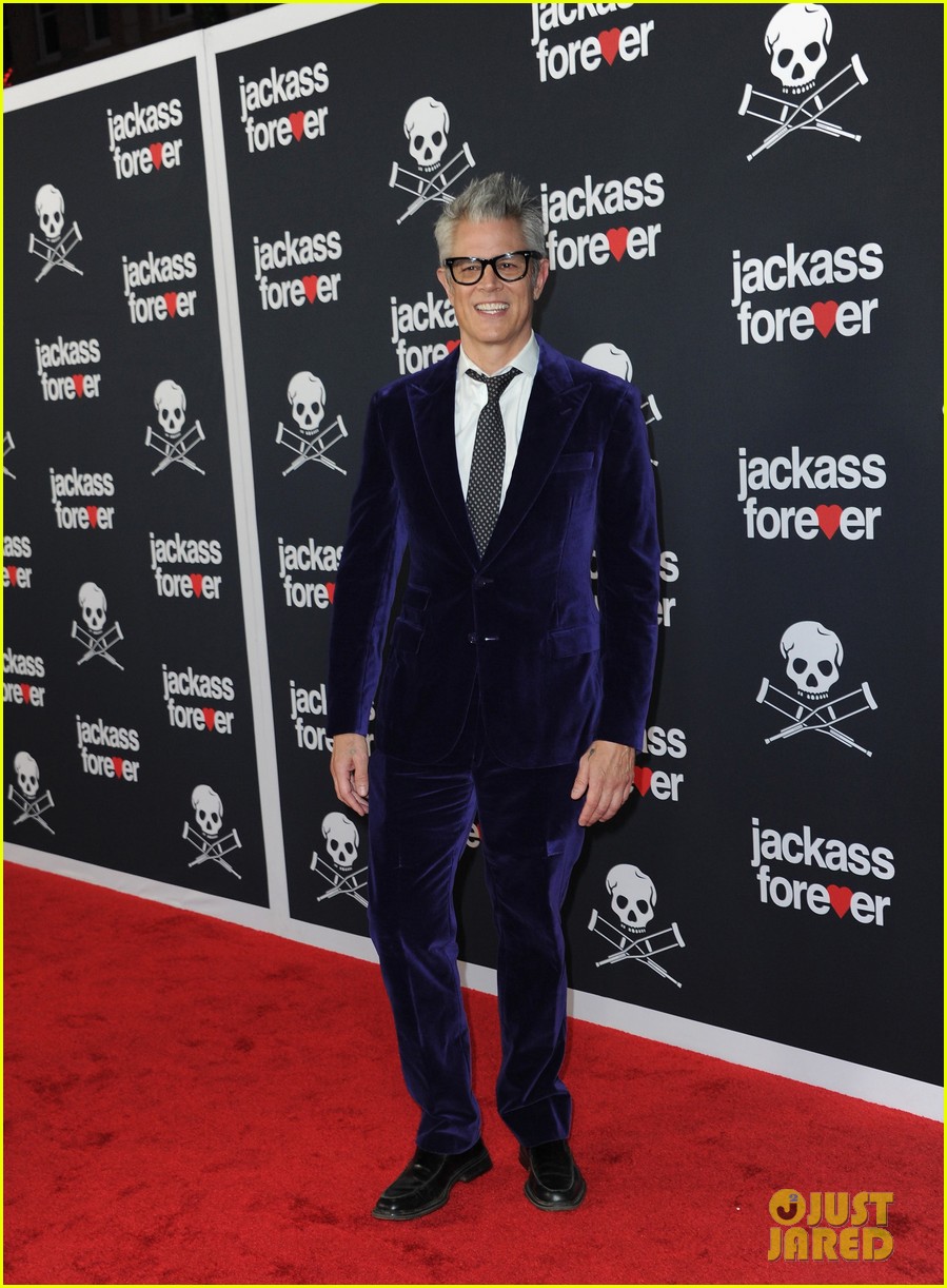 Johnny Knoxville & Machine Gun Kelly Suit Up for the 'Jackass Forever' Premiere