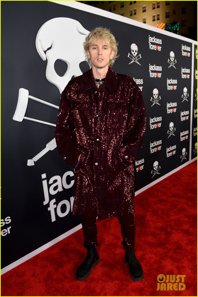 Johnny Knoxville & Machine Gun Kelly Suit Up for the 'Jackass Forever' Premiere
