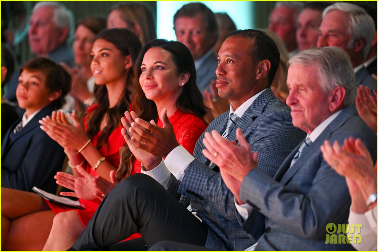 Tiger Woods Joined by His Two Kids & Girlfriend Erica Herman at World Golf Hall of Fame Induction 