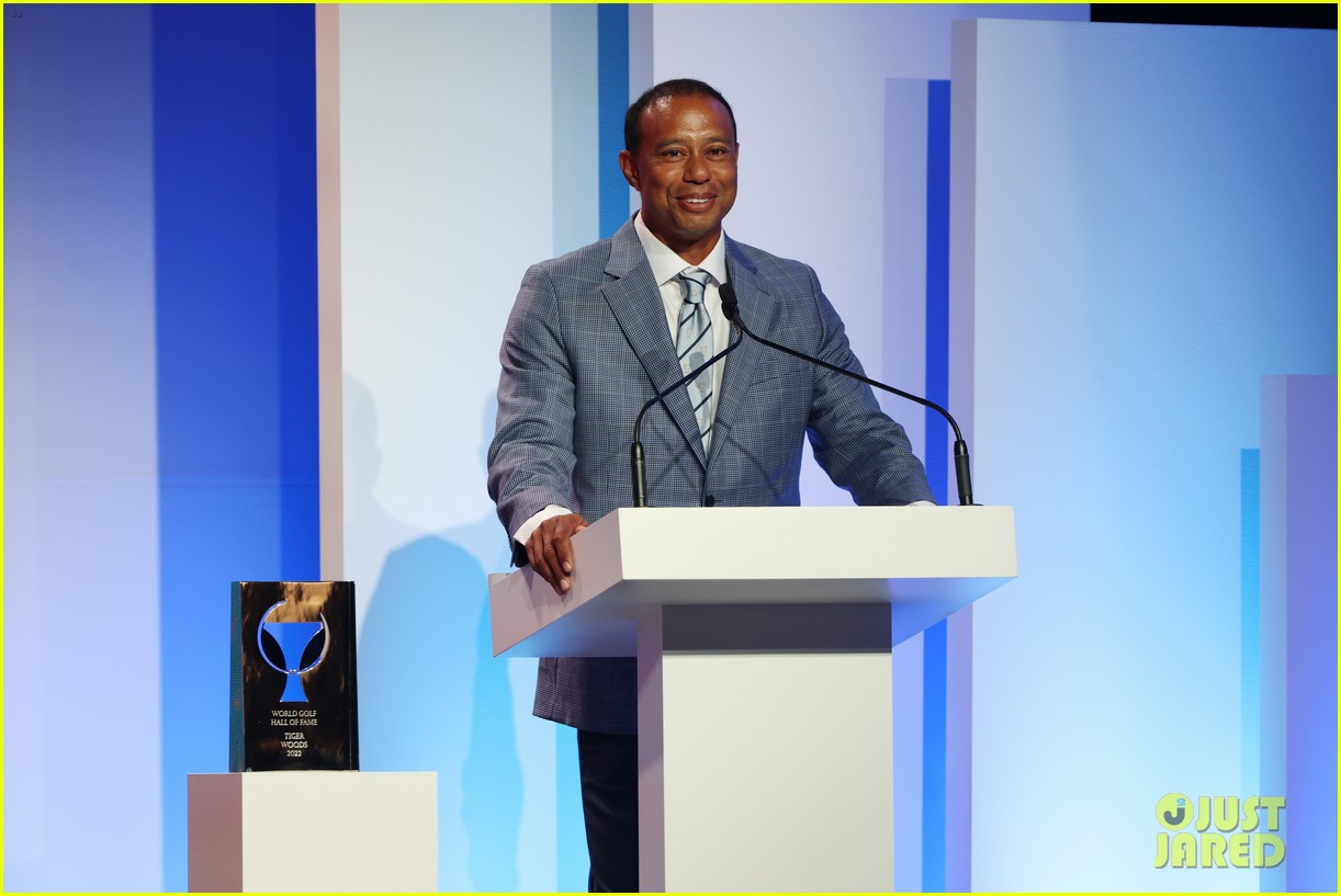 Tiger Woods Joined by His Two Kids & Girlfriend Erica Herman at World Golf Hall of Fame Induction 