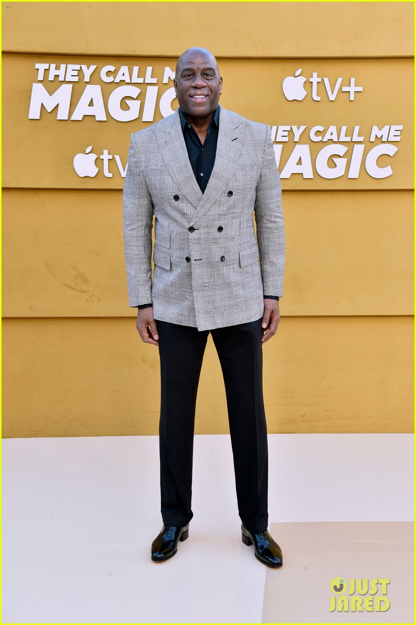 Gabrielle Union & Dwyane Wade Meet Up With Magic Johnson at 'They Call Me Magic' Series Premiere