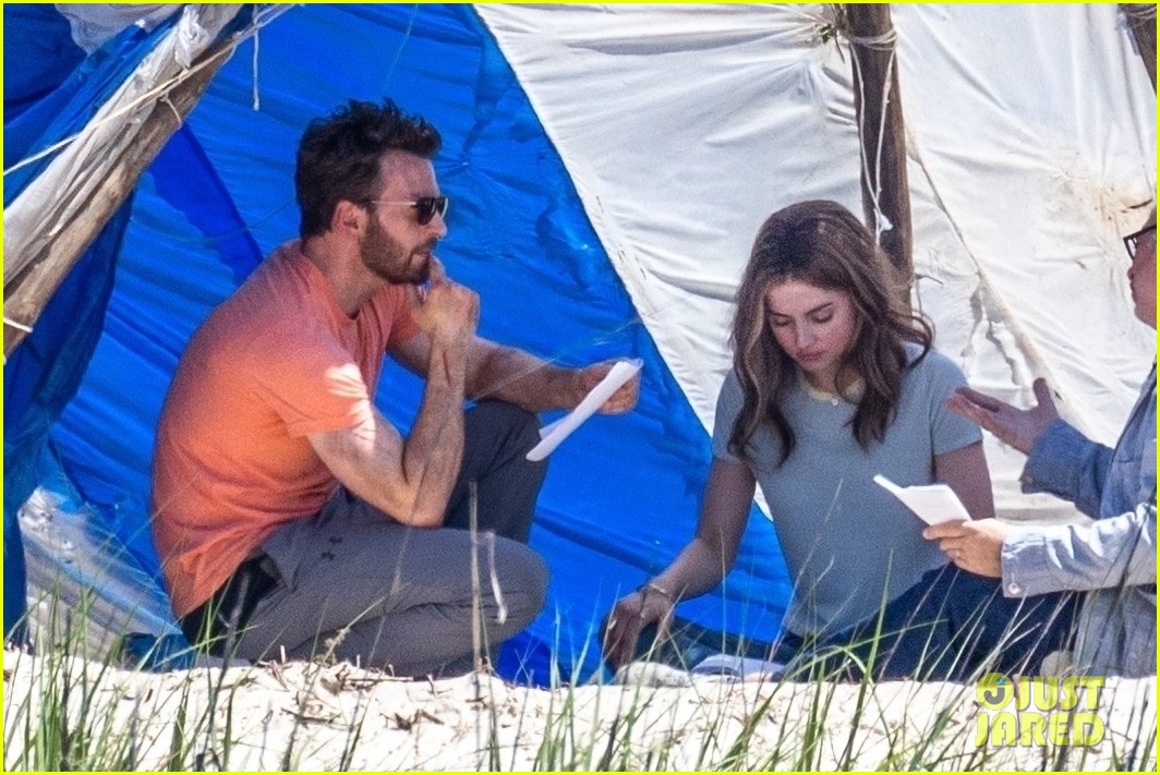 Chris Evans & Ana de Armas Run Through Lines Together On Set of New Movie 'Ghosted'