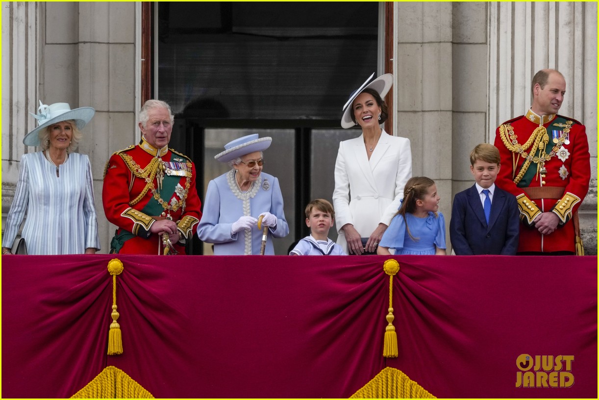 Kate Middleton, Prince William, & Their Three Kids Join Queen Elizabeth for Trooping the Colour Balcony Moment!