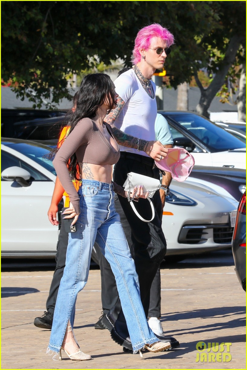 Machine Gun Kelly Debuts Bright Pink Hair During Lunch Date with Megan Fox