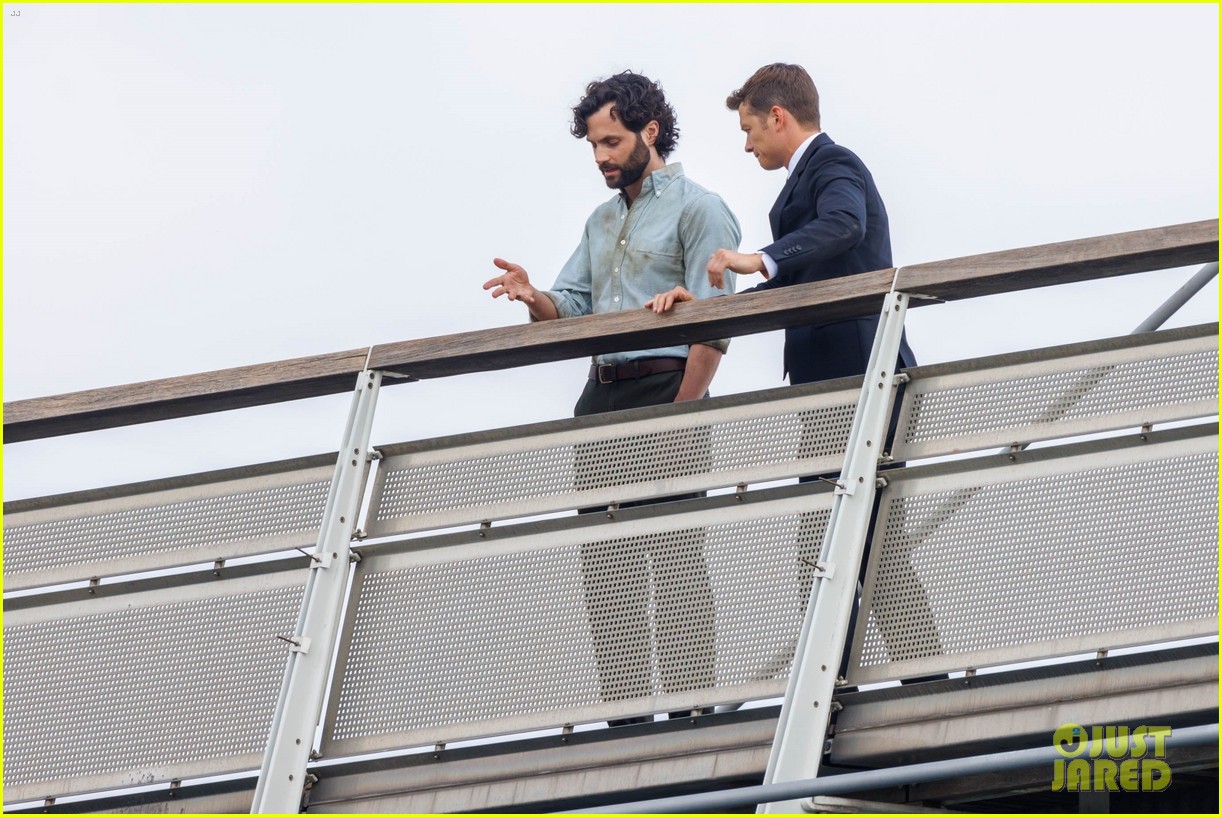 Penn Badgley Films Scenes on a Bridge for 'You' Season 4