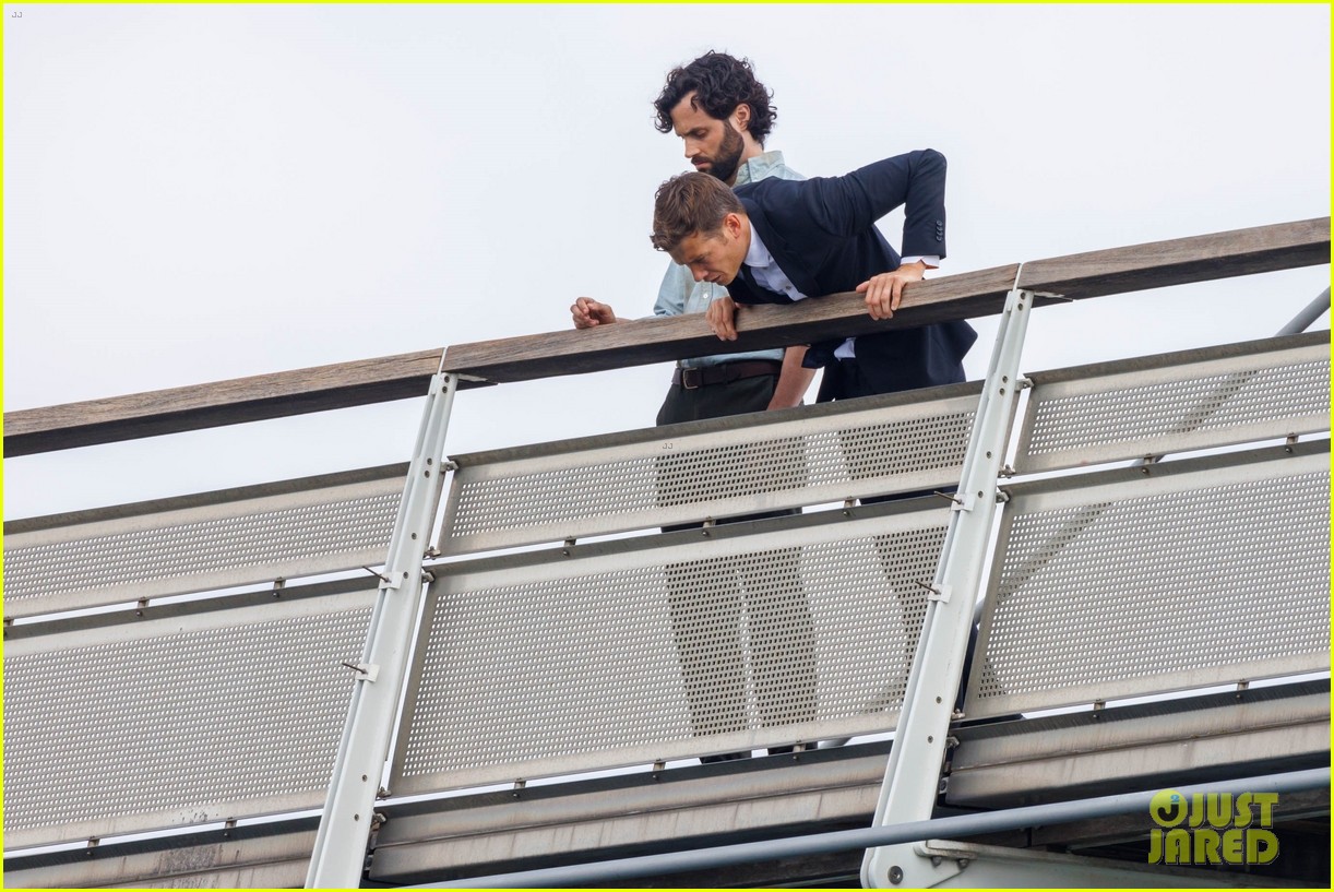 Penn Badgley Films Scenes on a Bridge for 'You' Season 4