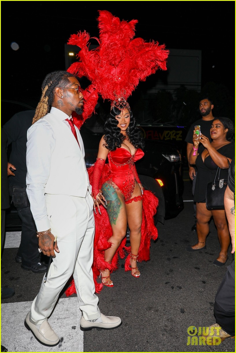 Cardi B Celebrates Her Birthday With Star-Studded Party & Vampy Red Look