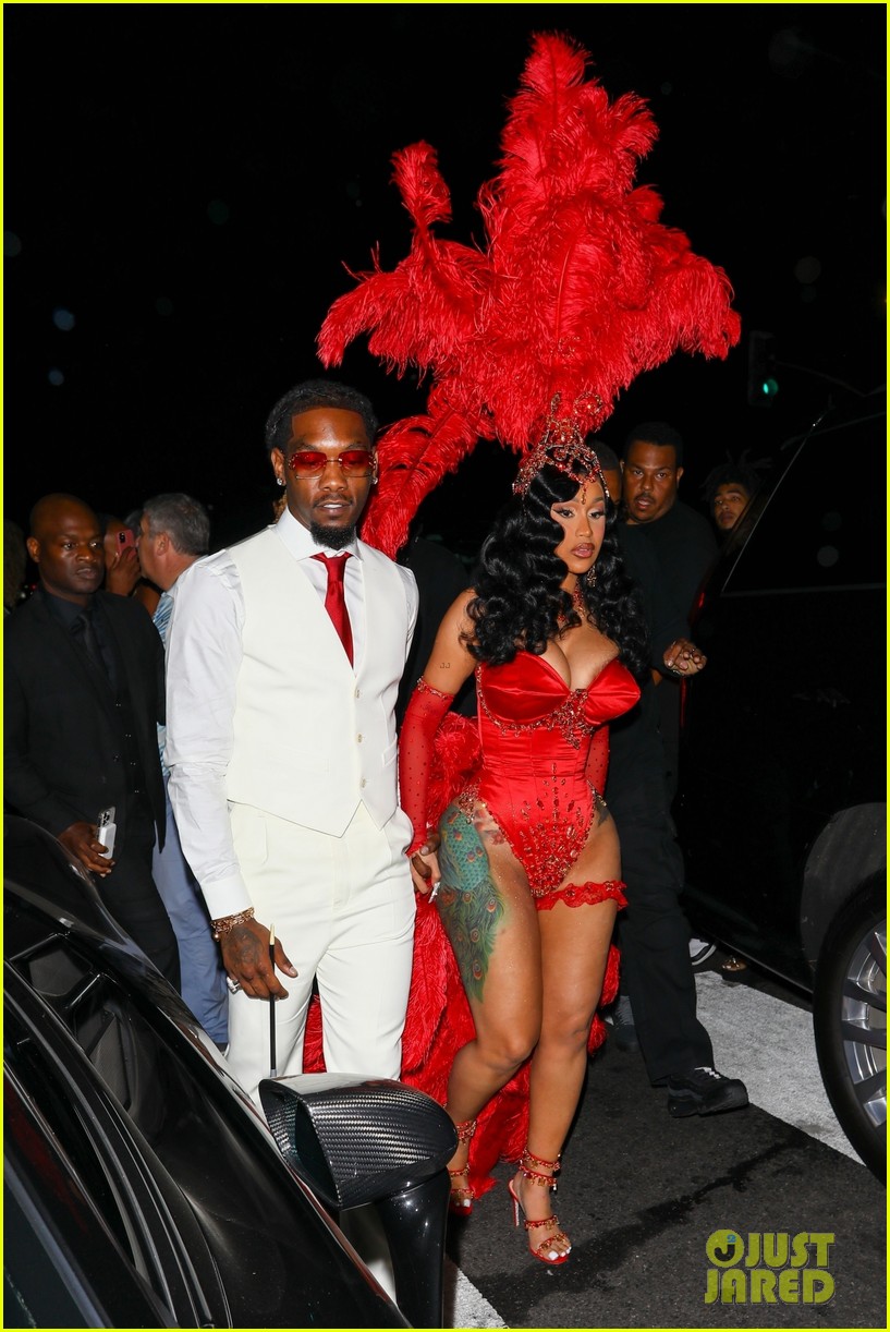 Cardi B Celebrates Her Birthday With Star-Studded Party & Vampy Red Look