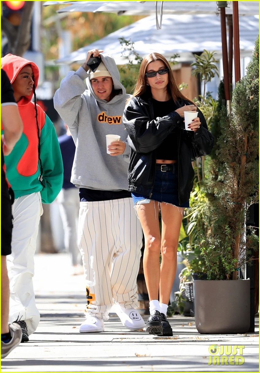 Justin & Hailey Bieber Spend Their Sunday Afternoon Shopping with Close Pal Justine Skye
