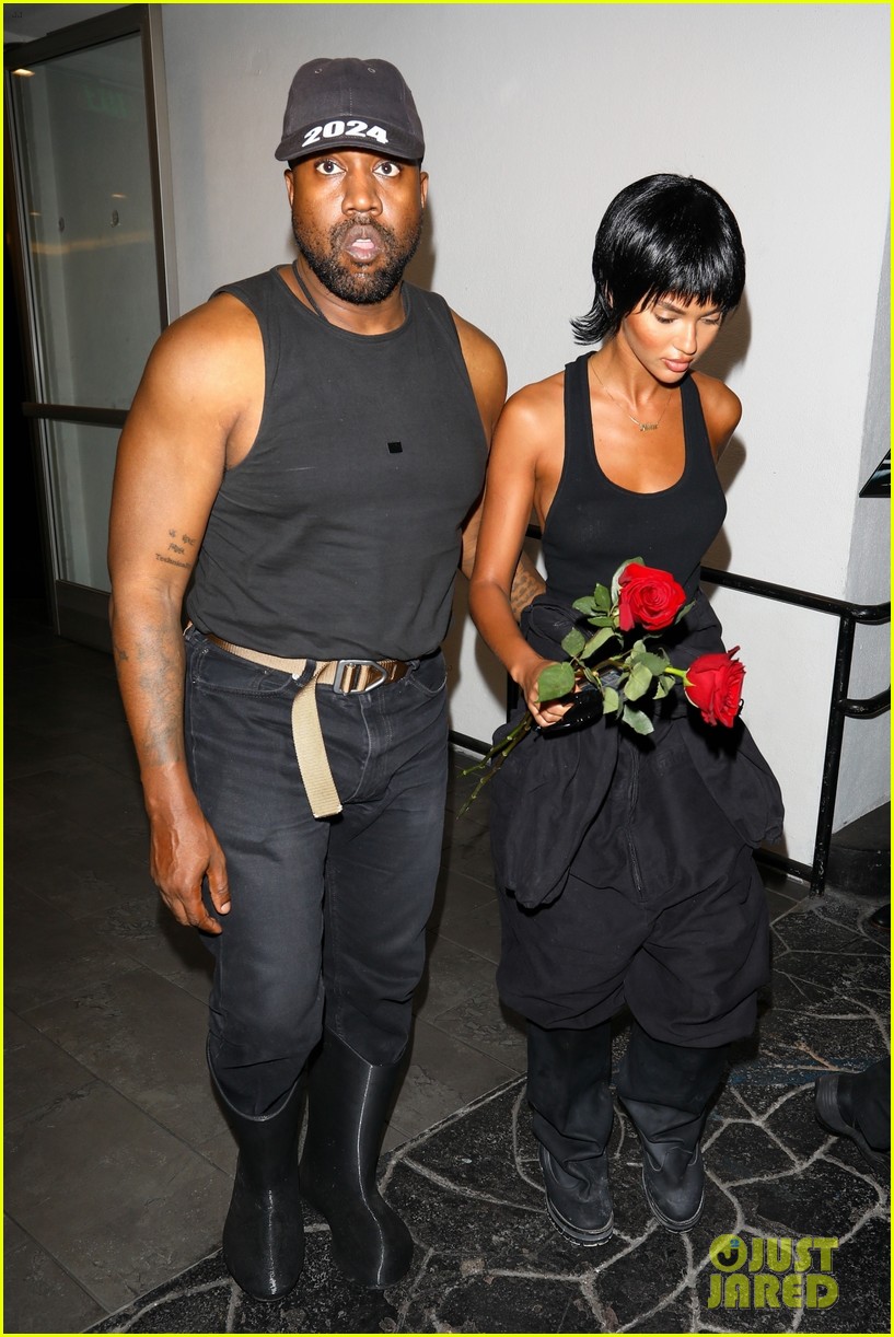 Kanye West Seemingly Gifts Juliana Nalu Red Roses During Night Out
