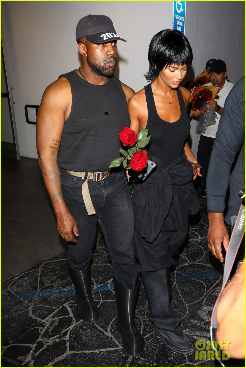 Kanye West Seemingly Gifts Juliana Nalu Red Roses During Night Out
