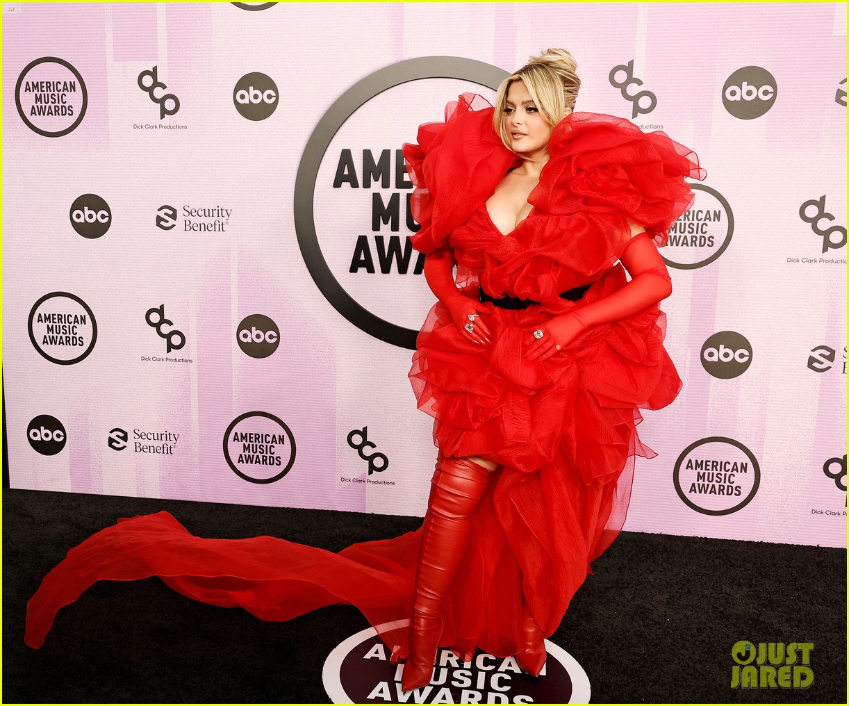 Bebe Rexha Goes Red Ahead of 'I'm Good (Blue)' Performance at American Music Awards 2022