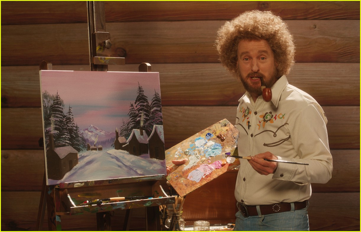 Owen Wilson Looks Just Like Bob Ross in First Look from 'Paint' Movie!