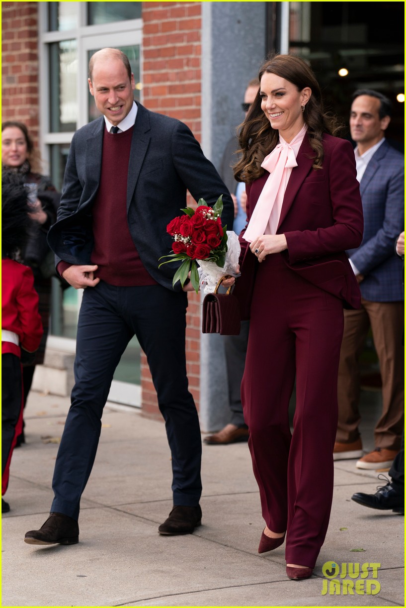 Kate Middleton Receives Flowers From Child Dressed As King's Guard While In Boston With Prince William