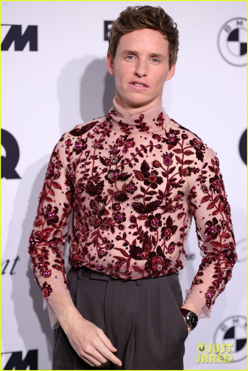 Eddie Redmayne Looks Cool in a Sparkling Sheer Turtleneck at GQ