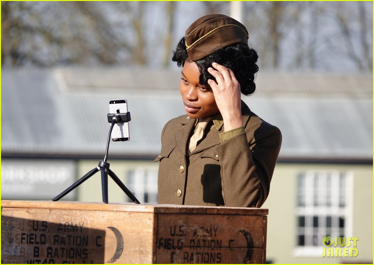 Kerry Washington Spotted in Army Green Uniform For 'Six Triple Eight' Filming