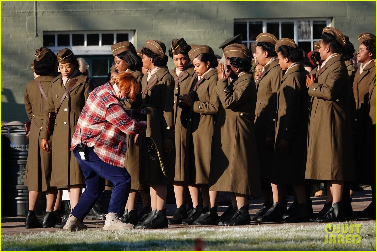 Kerry Washington Spotted in Army Green Uniform For 'Six Triple Eight' Filming