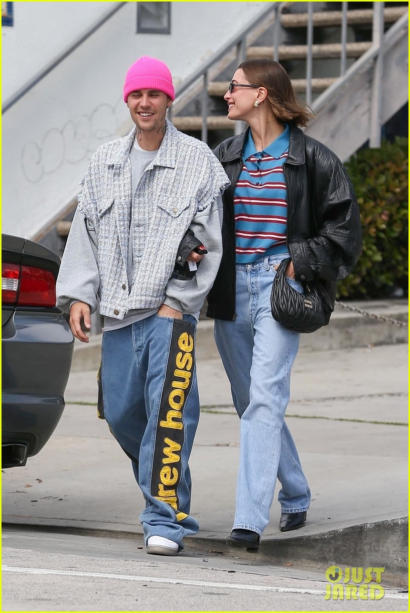 Justin & Hailey Bieber Go Out For Low-Key Outing Following Attending An Oscar Party Together