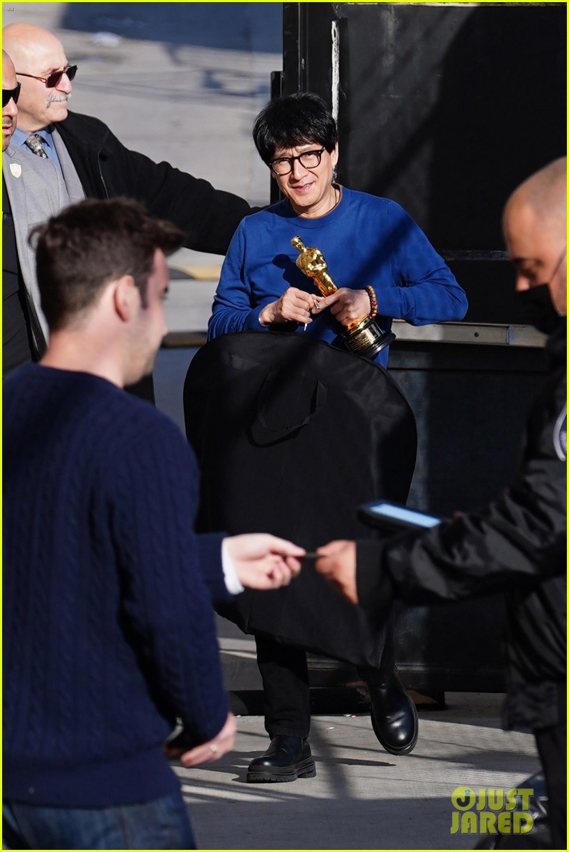 Ke Huy Quan Clutches His Oscar While Heading to 'Jimmy Kimmel Live!' Appearance