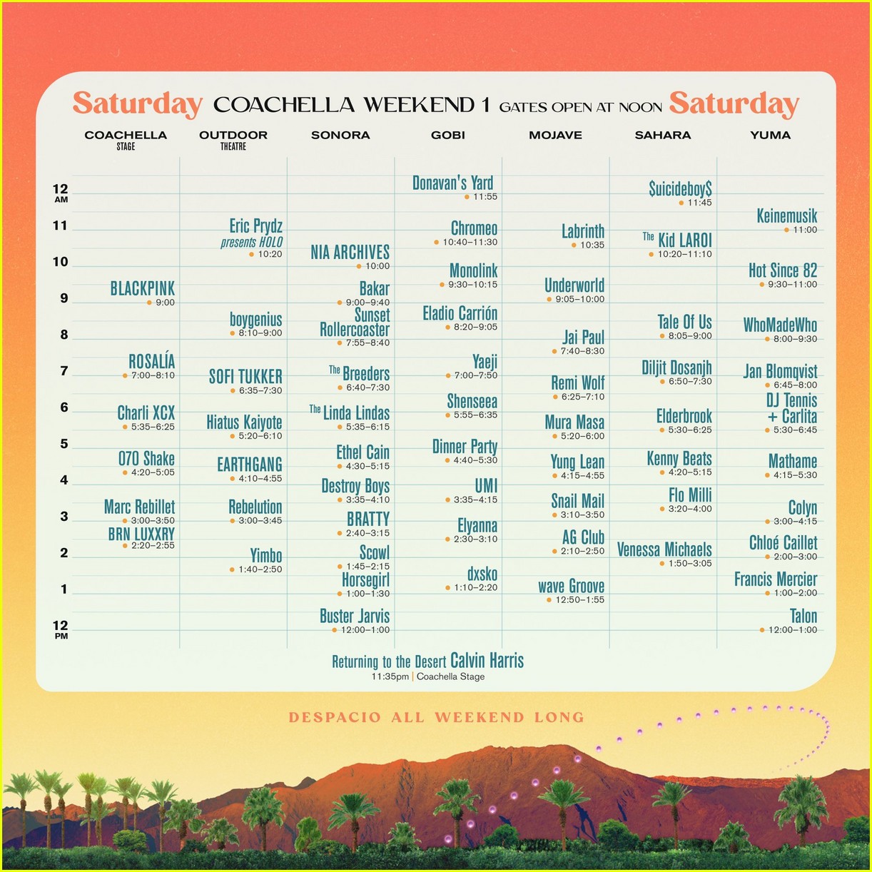 Coachella Set Times 2023 - See What Time Bad Bunny, Blackpink, Frank Ocean & More Are Performing!