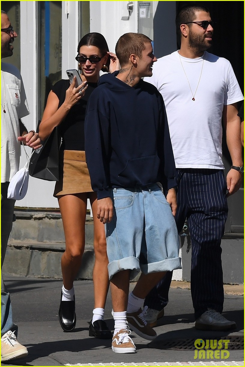 Justin Bieber Goes Shirtless for Walk in NYC with Wife Hailey