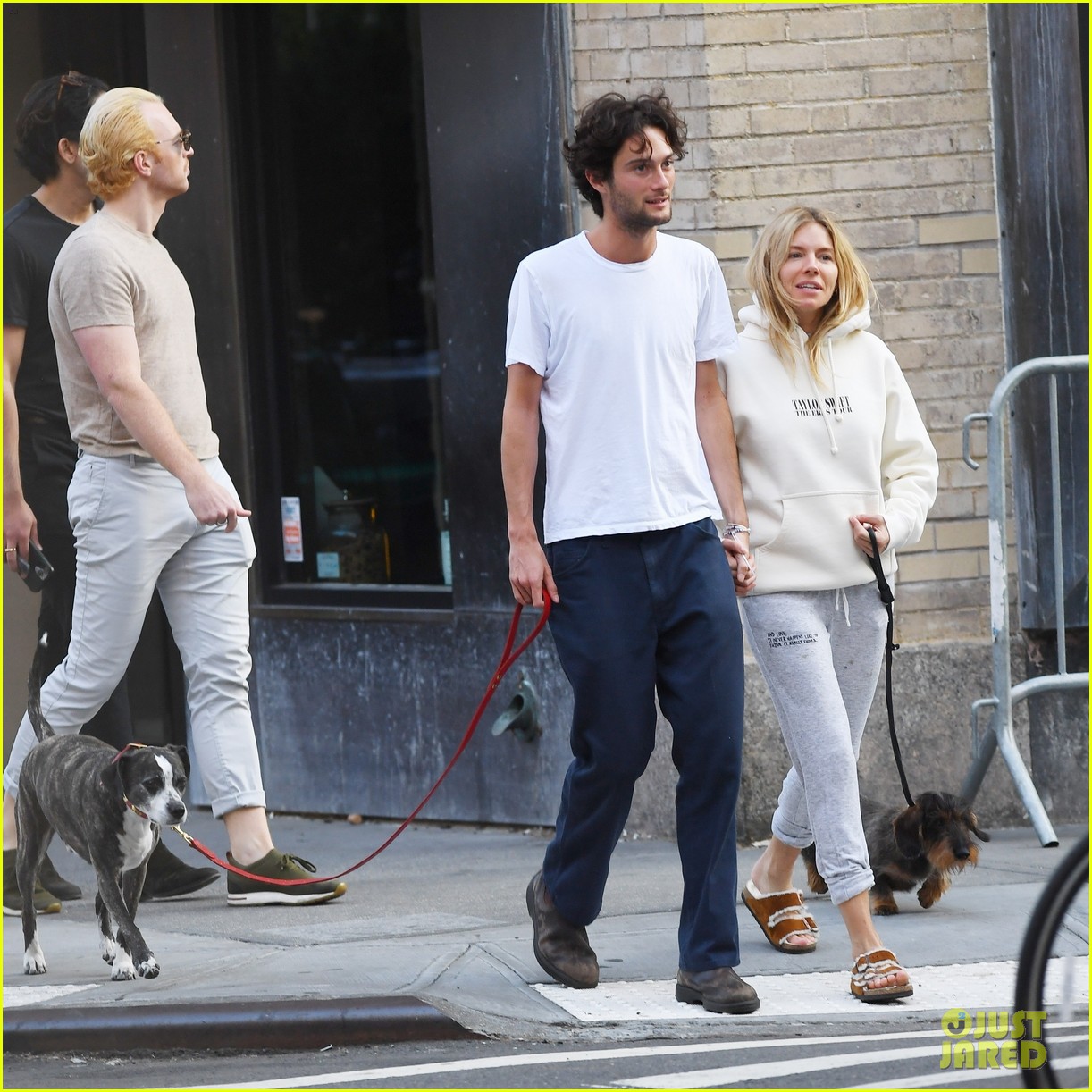 Sienna Miller & Boyfriend Oli Green Hold Hands While Picking Up Pastries in NYC