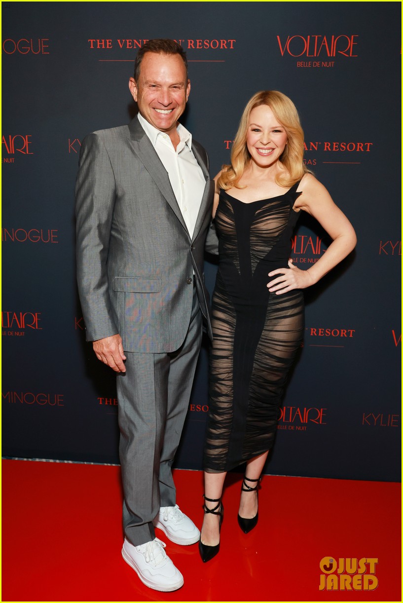 Kylie Minogue Wows in Sheer Black Dress While Announcing Her Las Vegas Residency