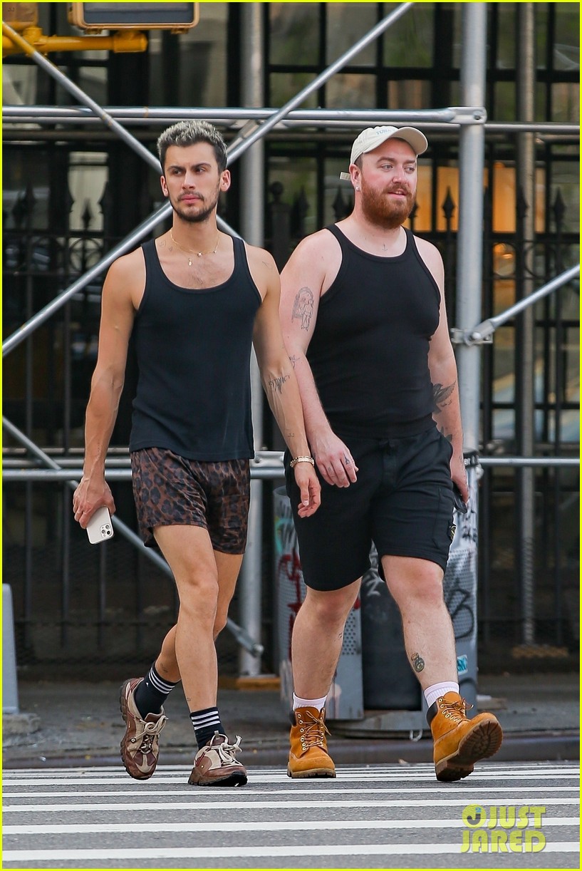 Sam Smith & Partner Christian Cowan Match In Black Tanks While Out in NYC Before 'Barbie' Track Arrives