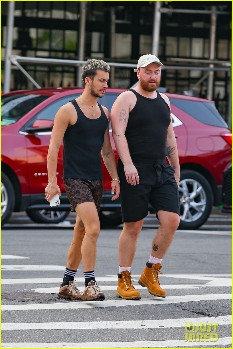 Sam Smith & Partner Christian Cowan Match In Black Tanks While Out in NYC Before 'Barbie' Track Arrives