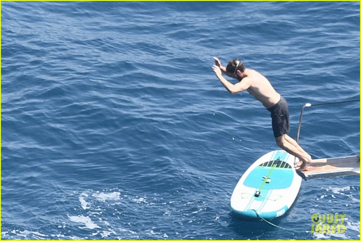 Andrew Garfield Showers Off on Yacht in Italy After Getting in a Swim