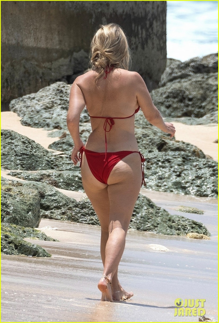 Alice Eve Wraps Up Summer 2023 in a Red Bikini During Barbados Beach Day