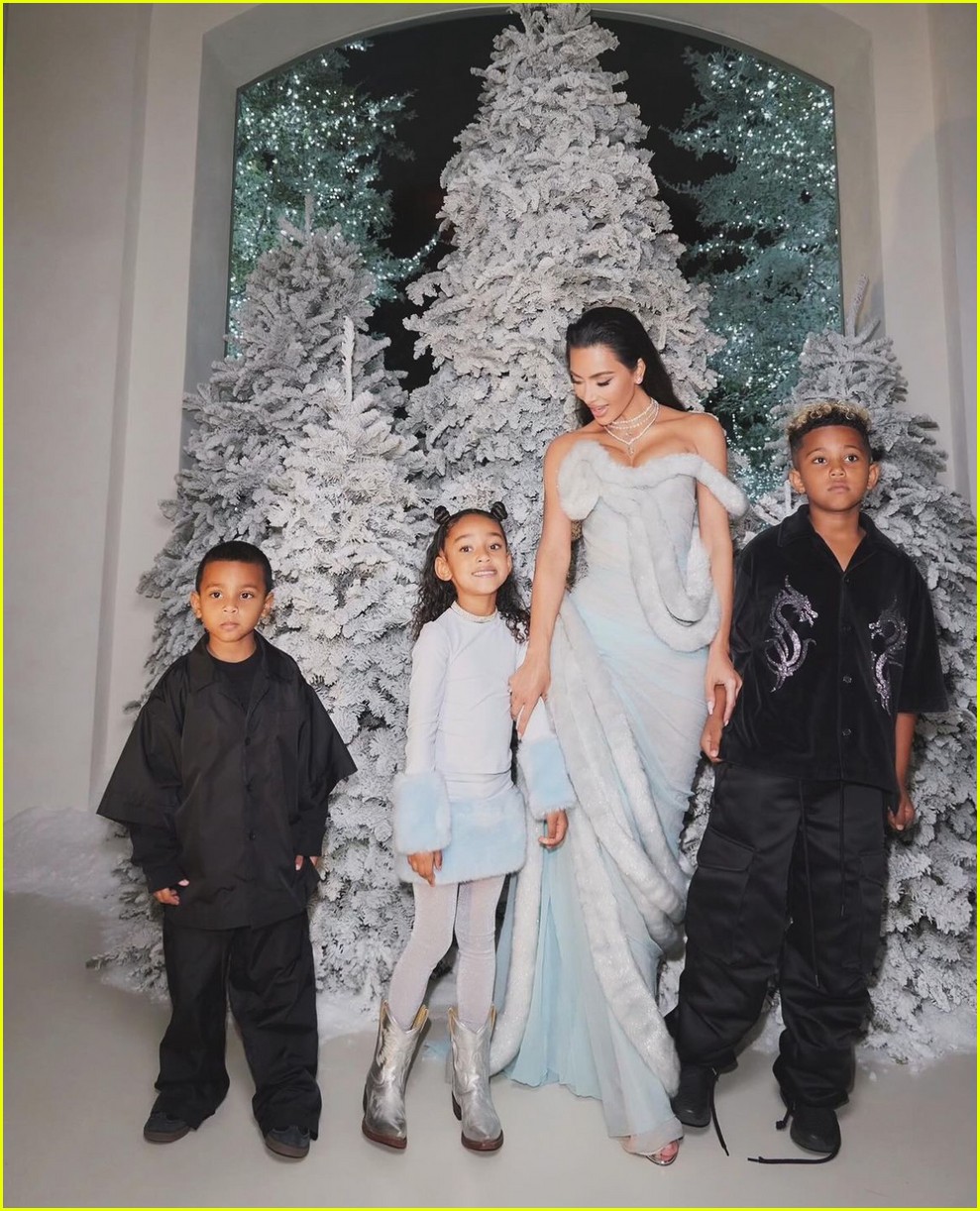 Kim Kardashian Shares Photos with All 4 Kids from Inside Her Christmas Eve Party