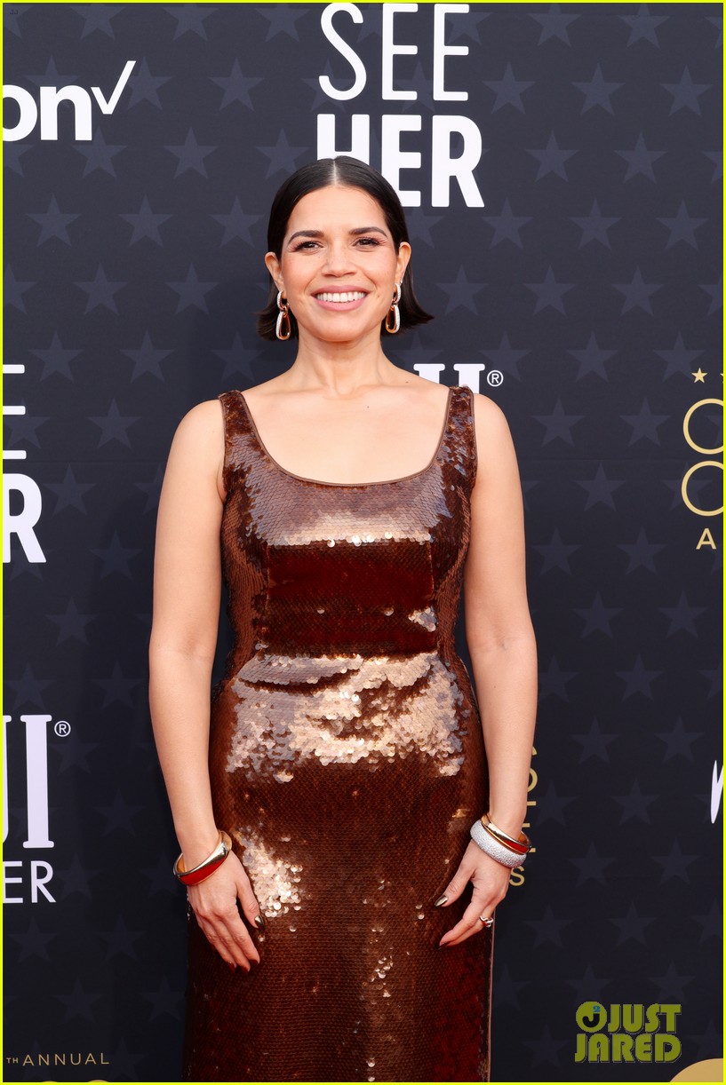 America Ferrera Arrives with Husband Ryan Piers Williams at Critics Choice Awards 2024 Ahead of Receiving Special Award