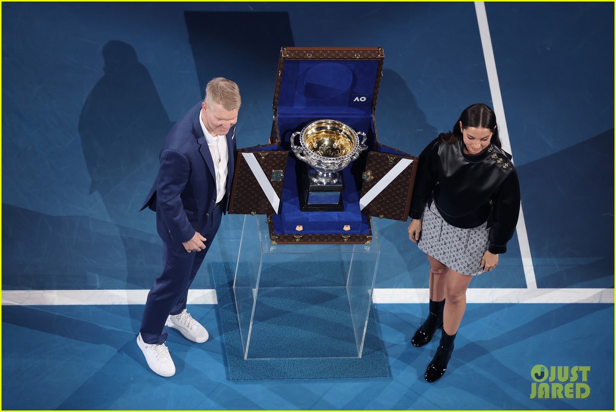 Ana de Armas Wears Louis Vuitton While Presenting Norman Brookes Challenge Cup Trophy Ahead of Australian Open Men's Final 2024