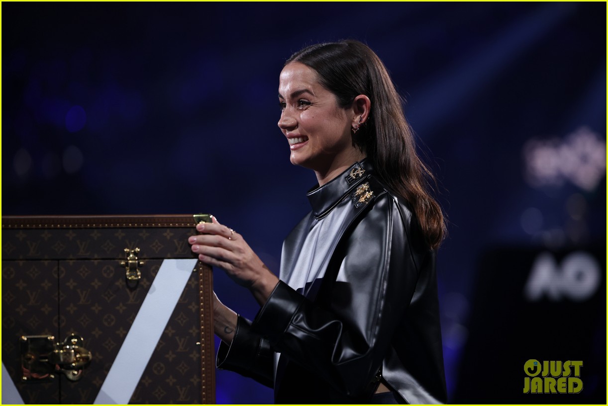 Ana de Armas Wears Louis Vuitton While Presenting Norman Brookes Challenge Cup Trophy Ahead of Australian Open Men's Final 2024