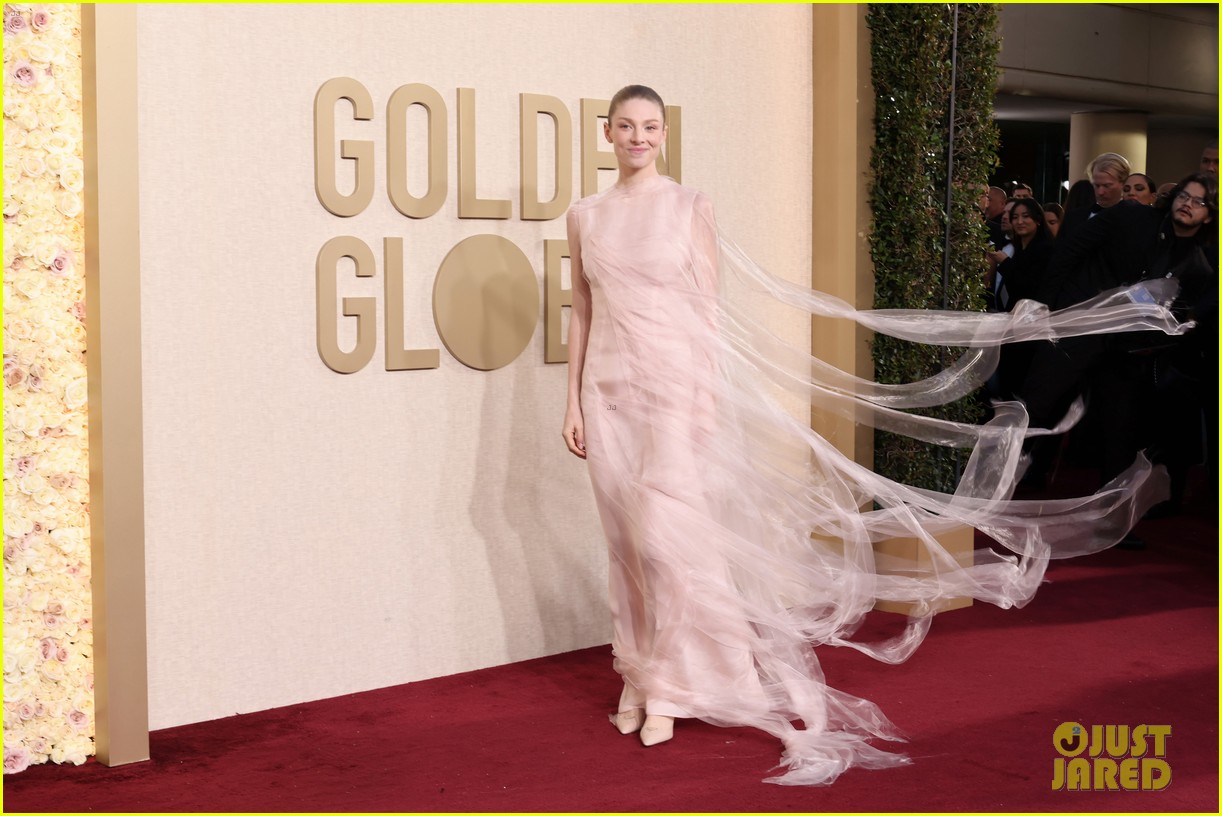 Hunter Schafer Looks Ethereal in a White Gown at Golden Globes 2024 | Just Jared