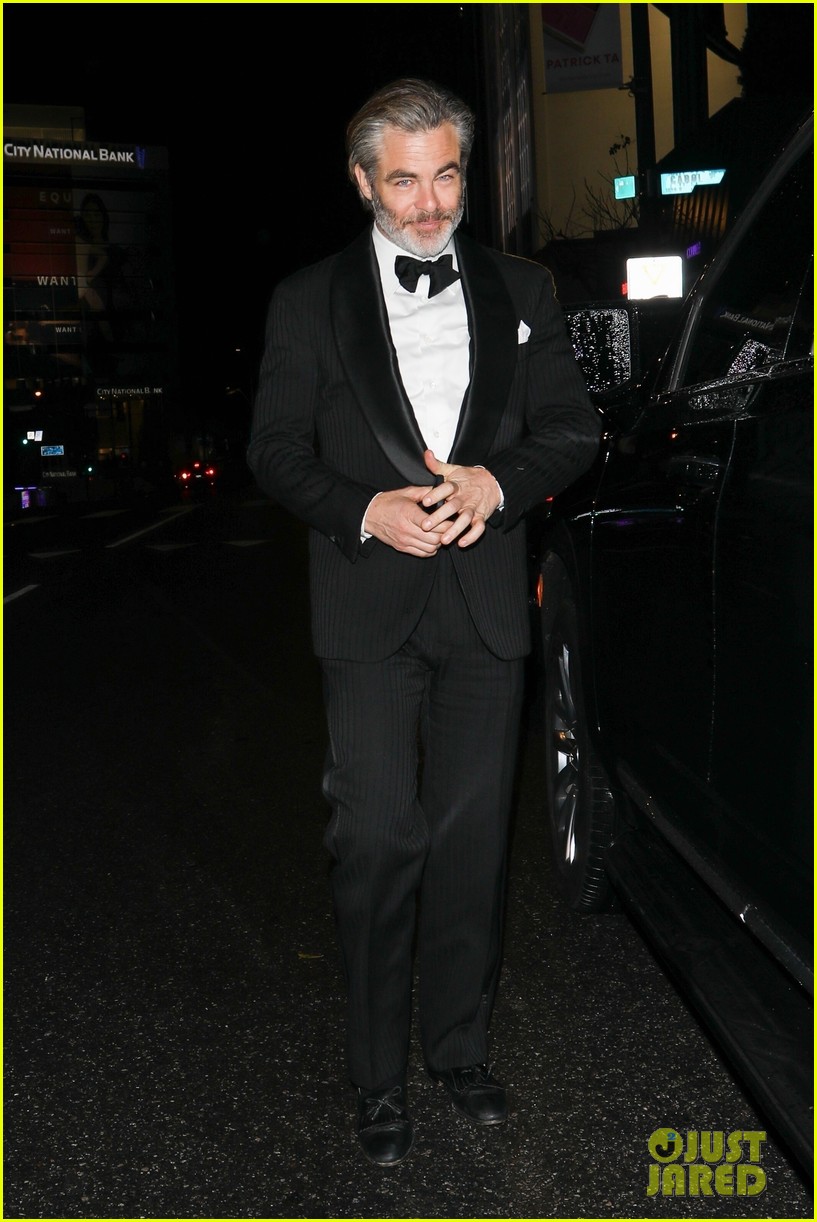 Chris Pine Swaps Out His Signature Short Shorts for a Stylish Tuxedo During Night Out