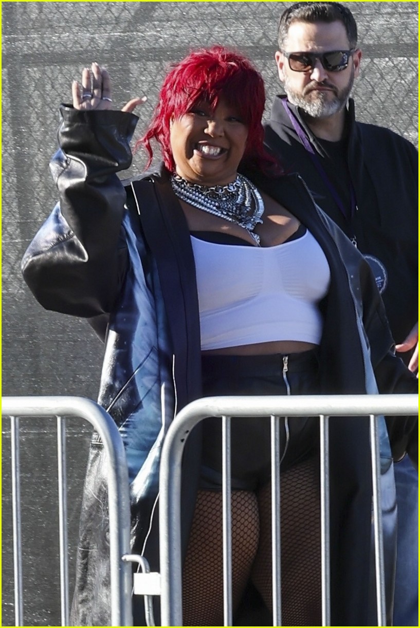 Lizzo Debuts Colorful New Hair While Attending Super Bowl 2024