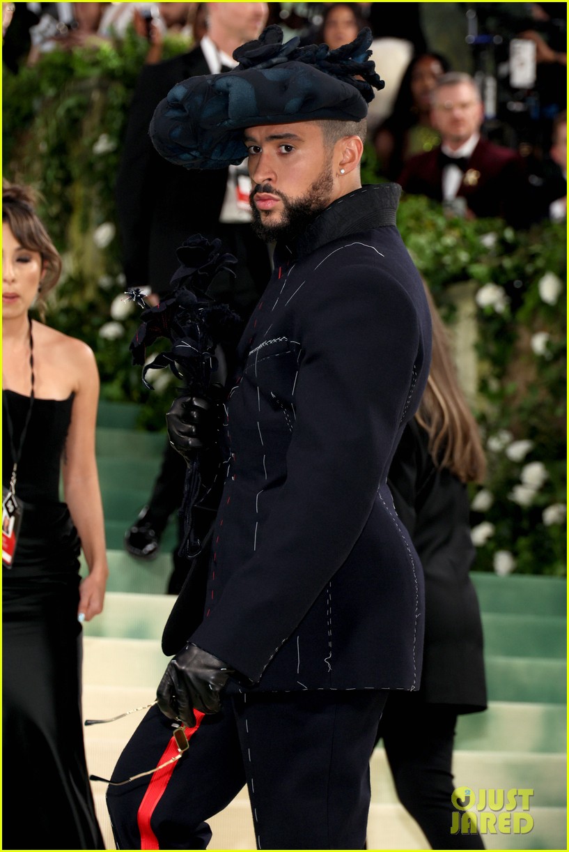 bad bunny black dress Bad Bunny's 2021 Grammys Outfit Proves He Has Style