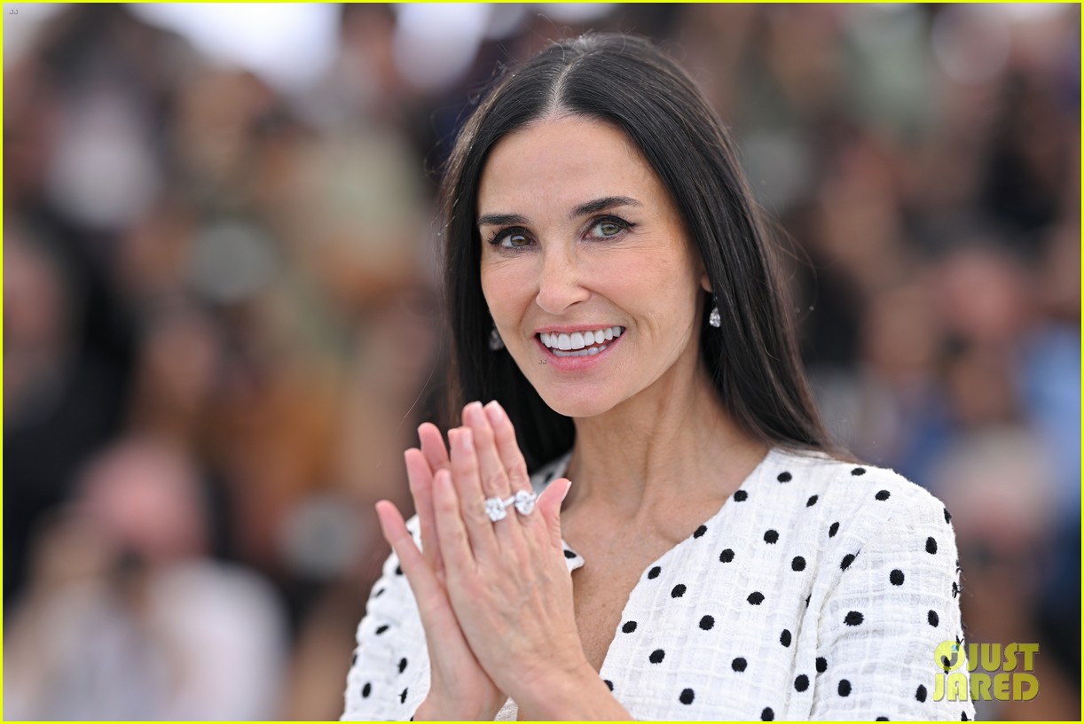 Demi Moore's Tiny Pup Pilaf Steals the Show at 'The Substance' Photo Call at Cannes 2024!