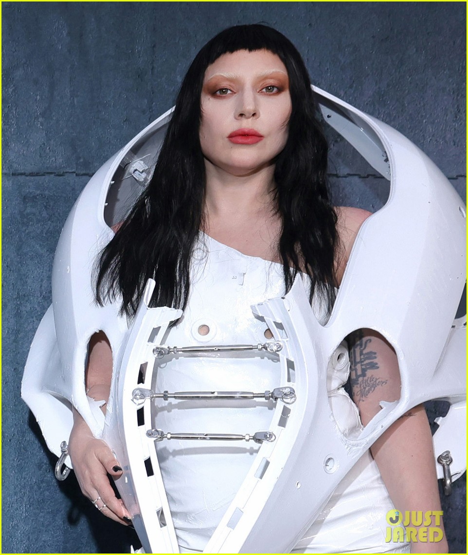 lady gaga black white dress Looks Out of This World in Outfit Made of Car Parts at 'Gaga Chromatica Ball' Premiere | Just Jared Style_code_1081-205P