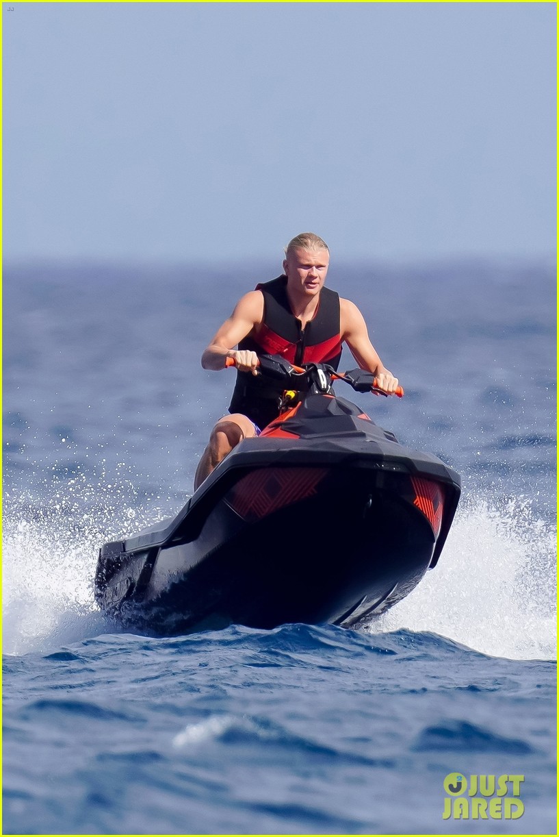Manchester City Soccer Star Erling Haaland Goes Shirtless During Yacht Vacation in Cannes