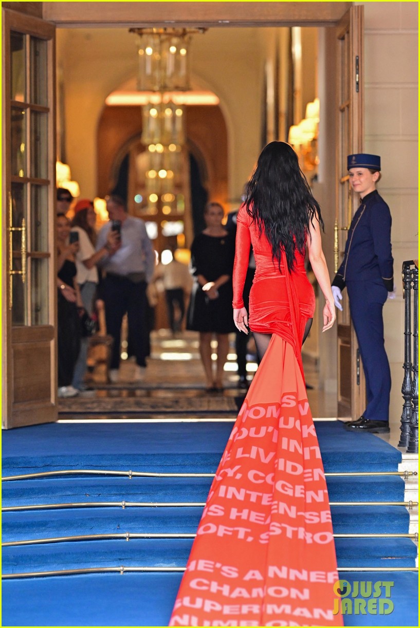 katy perry long train dress Katy Perry Promotes 'Woman's World' in Red Dress With Dramatic Train