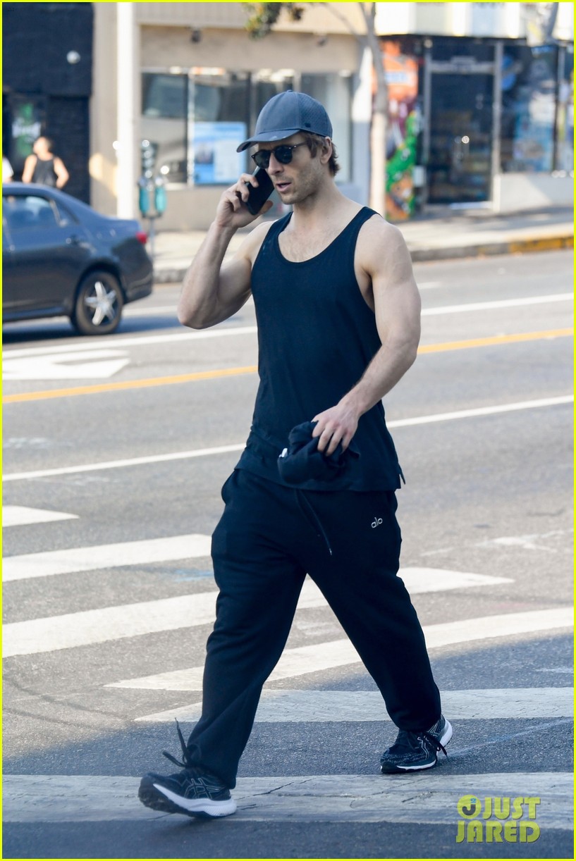 Glen Powell Bares Muscles in a Tank Top in New Post-Gym Photos